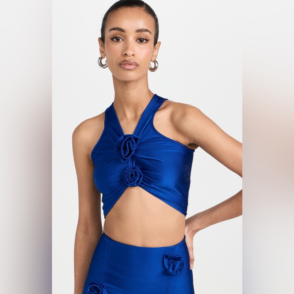 Coperni Cobalt Blue Twist-Front Crop Top